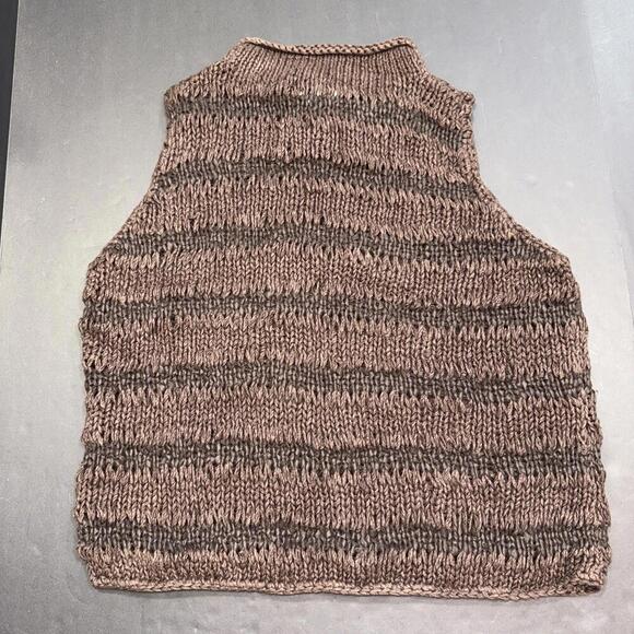 Oscar De La Renta Brown Straw Boho Festival Hippie Beach Nature Tank Top Small - Picture 13 of 13